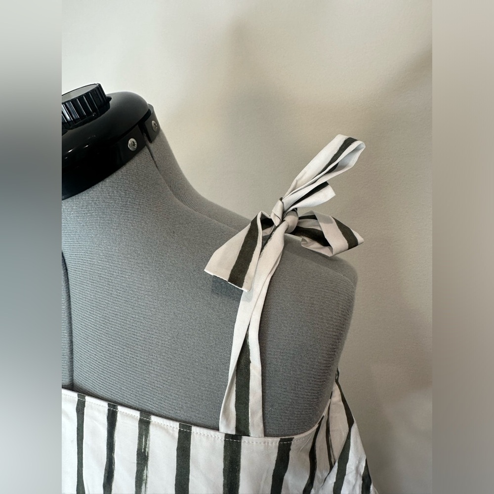 Striped Black and White Women's Dress - Picture 5 of 13